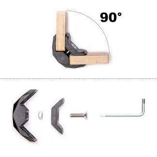 Playwood.it Confezione da n° 4 Connettori Angolari da 90° per Realizzare scaffalature modulari in Legno DIY