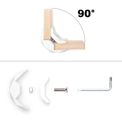 Playwood.it Confezione da n° 4 Connettori Angolari da 90° per Realizzare scaffalature modulari in Legno DIY - immagine 3