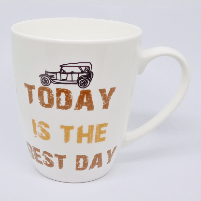Tazza Mug da Colazione in ceramica con Frase Motivazionale TODAY IS THE BEST DAY