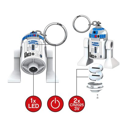 Portachiavi Lego Star Wars R2-D2 con Torcia Led - immagine 4