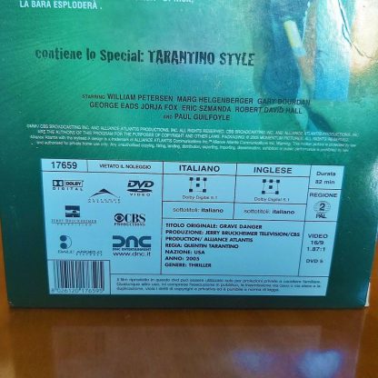 DVD CSI Grave Danger Regia Quentin Tarantino Investigazione Film Cult Thriller - immagine 9