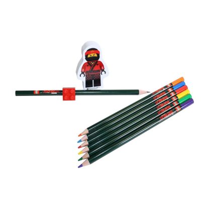 LEGO Ninjago Set cancelleria Diario 6 matite colorate Segnalibro Gomma Adesivi - immagine 8
