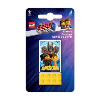 THE LEGO Movie 2 - Set Gomma da cancellare + Gomma Mattoncino per Ufficio o Scuola
