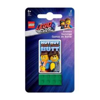 THE LEGO Movie 2 - Set Gomma da cancellare + Gomma Mattoncino per Ufficio o Scuola