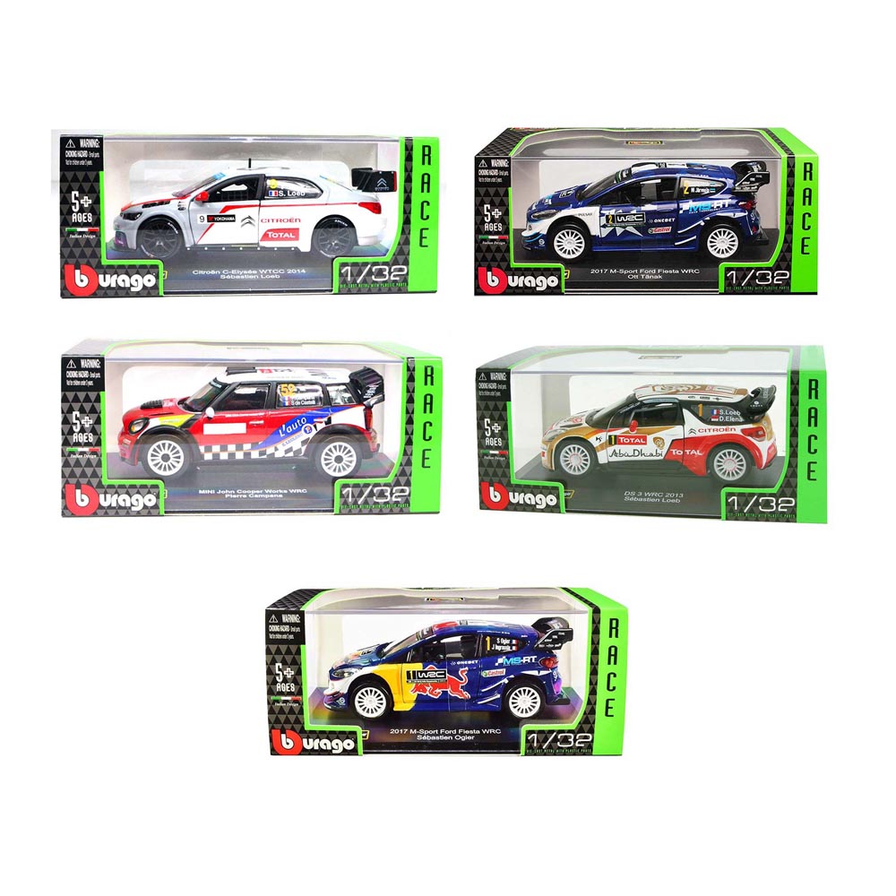 Bburago Race Modellini Auto da corsa WRC WTCC in scala 1:32 Die-Cast Burago  Rally - ResaleShack