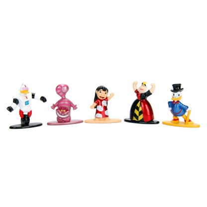 Jada Nano Metalfigs Disney Pack da 5 Mini Figure Die Cast Statuette Zio Paperone, Regina di cuori, Lilo, Robopap, Stregatto - immagine 4