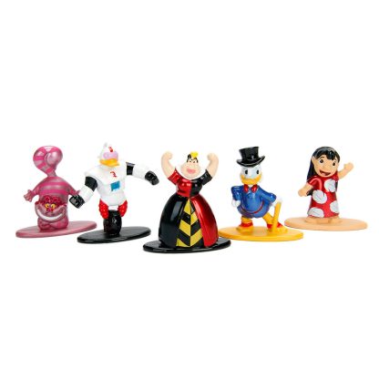 Jada Nano Metalfigs Disney Pack da 5 Mini Figure Die Cast Statuette Zio Paperone, Regina di cuori, Lilo, Robopap, Stregatto - immagine 3