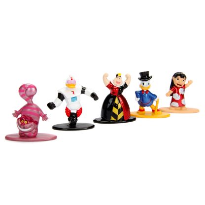Jada Nano Metalfigs Disney Pack da 5 Mini Figure Die Cast Statuette Zio Paperone, Regina di cuori, Lilo, Robopap, Stregatto - immagine 5