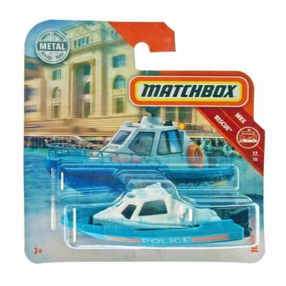 Matchbox Tinforcer MBX Rescue 12/30 Modellino Motoscafo Barca Nave Polizia