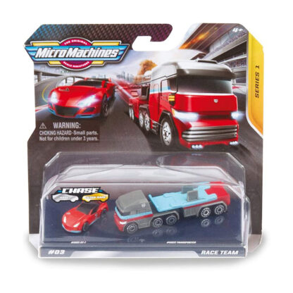 Micro Machines Serie 1 Race Team #03 Chase Auto + Camion Transporter Modellini