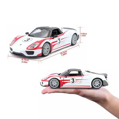 Bburago Porsche 918 Weissach Scala 1:24 Modellino Auto Automobile Burago - immagine 11