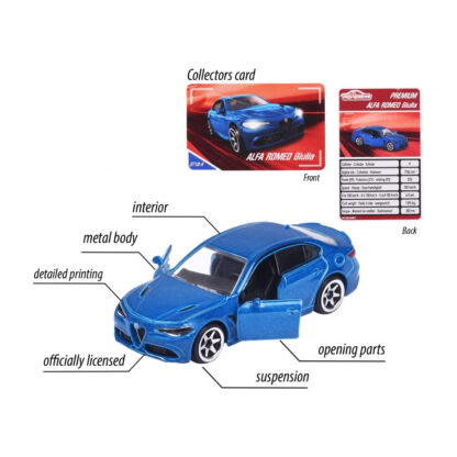 Majorette Premium Cars Alfa Romeo Giulia Modellino Auto 1:64 Die-Cast - immagine 6