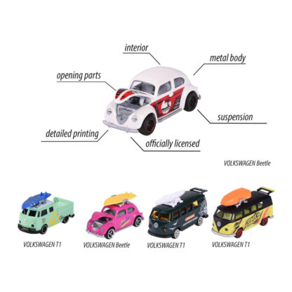 Majorette Volkswagen VW The Originals Set con 5 Modellini Auto 1:64 Die-Cast - immagine 4